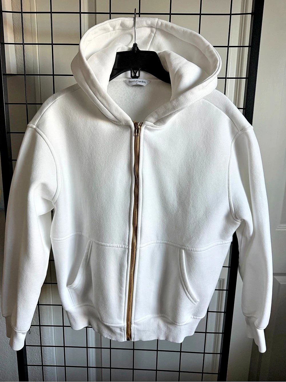 PrettyGarden Women'Small Full Zip Up Hoodie Sweatshirt White Small